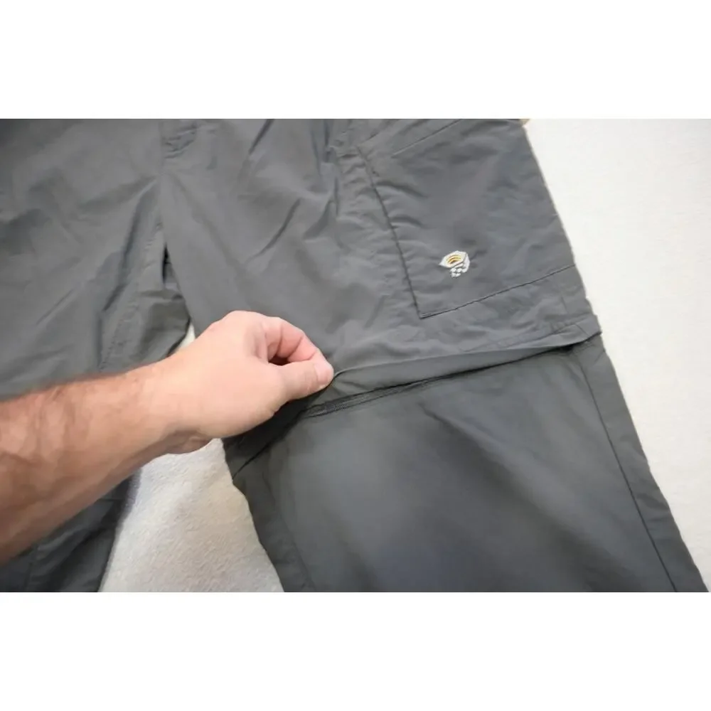 Mountain Hardwear Convertible Cargo Pants Hiking Trekking Gray Womens Sz 12 x 32